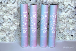 Blue and Pink, Boy or Girl Gender Reveal Confetti Cannon (4 Pack) Belle & Beau Confetti Co- GenderRevealCannons.com