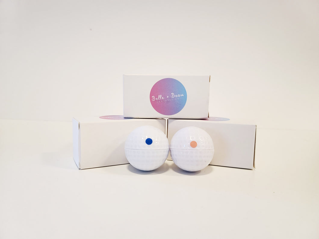 Gender Reveal Golf Balls - Blue and Pink | Gender Reveal Canada | GenderRevealCannons.com