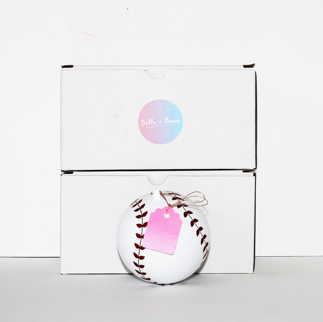 Gender Reveal Baseballs - Pink | Gender Reveal Canada | GenderRevealCannons.com